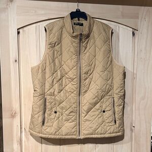 Quilted Sleeveless Puffer Vest - Caramel color